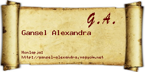 Gansel Alexandra névjegykártya